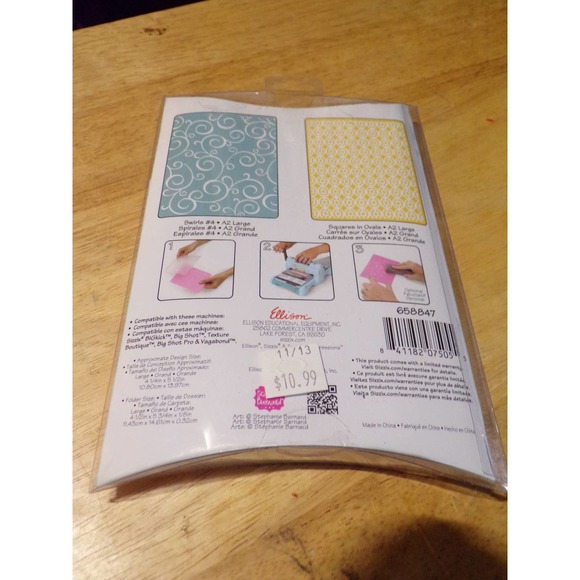 Sizzix Embossing Folders, Swirls & Squares in Ovals Set # 658847 - Picture 2 of 4